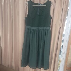 Modcloth Forest Green Midi Dress Size Xl New